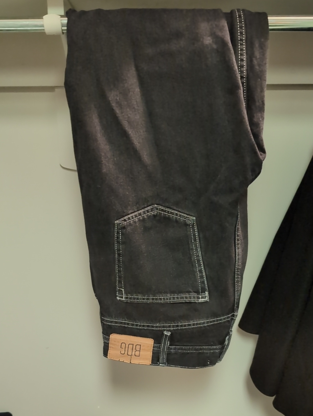 BDG Black Straight Jeans with Contrast Stitching